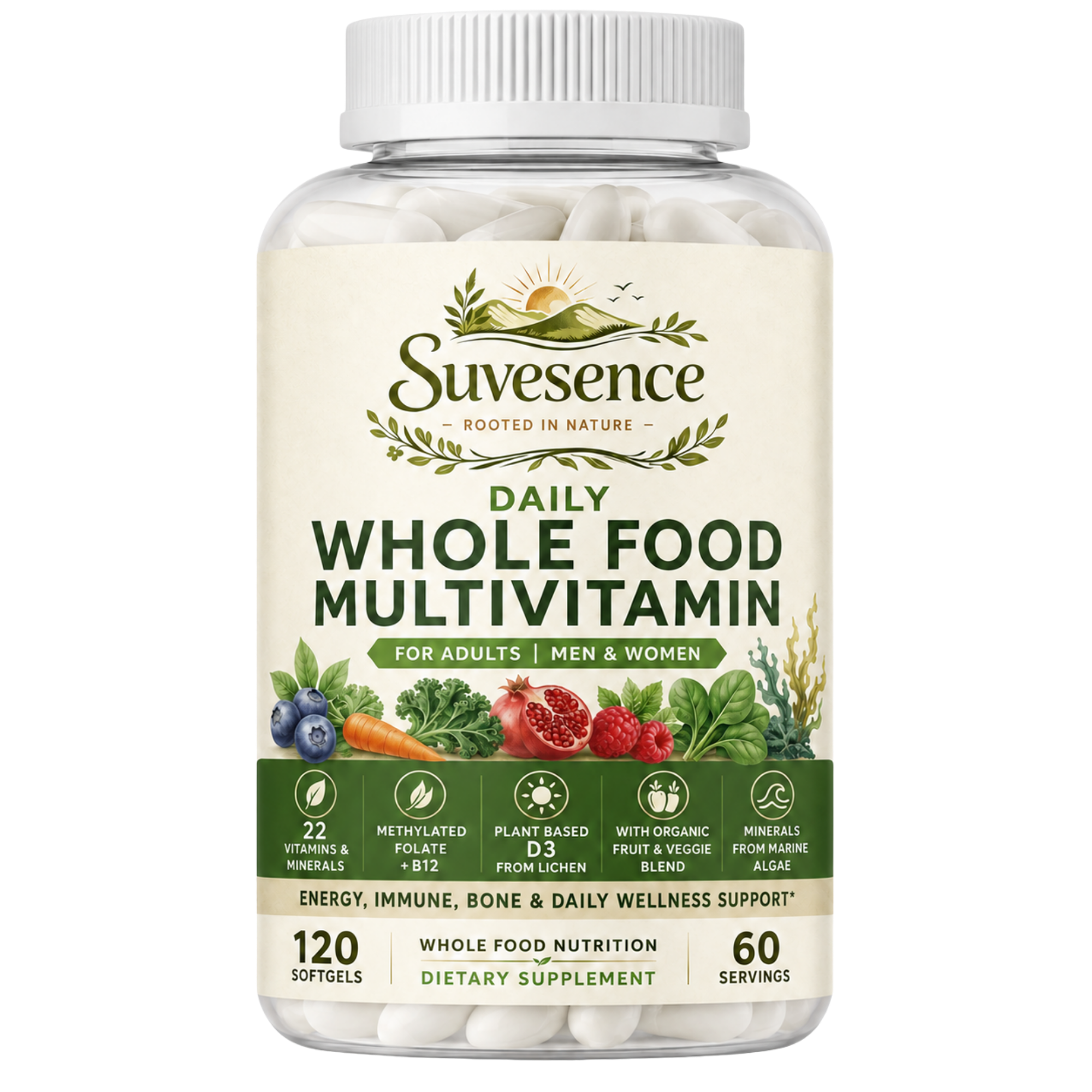 Daily Whole Food Multivitamin supplement bottle